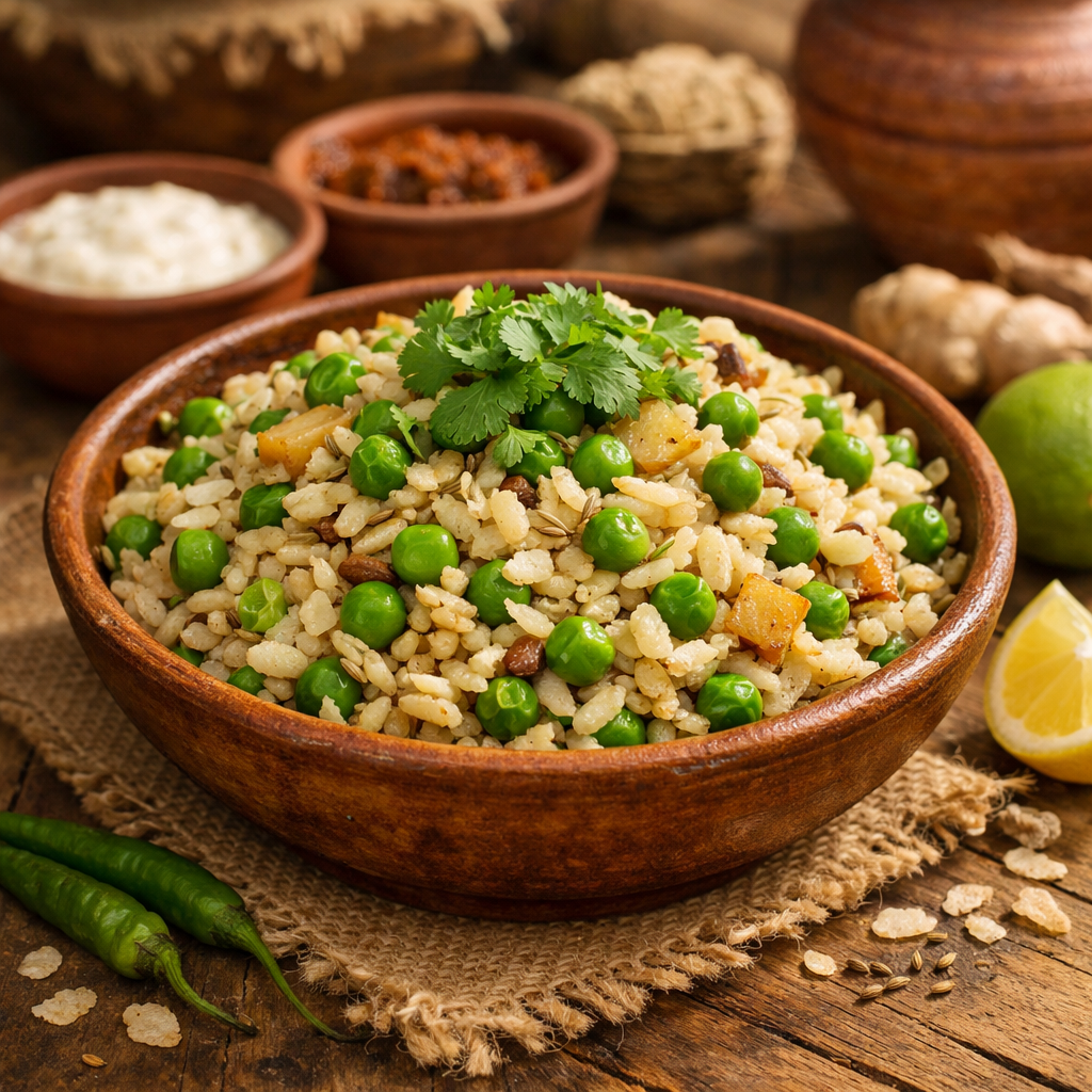 चूड़ा मटर रेसिपी | बिहारी स्टाइल चूड़ा मटर बनाने की आसान विधि 1 Chura Matar Recipe